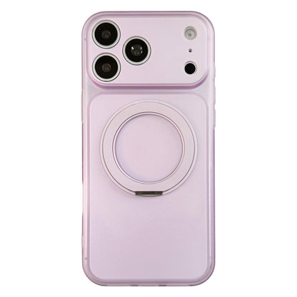 For iPhone 17 Pro Max Skin Feel Frosted Liquid Silicone 360 Rotating Holder Magnetic Phone Case - Purple - EDA009818801F