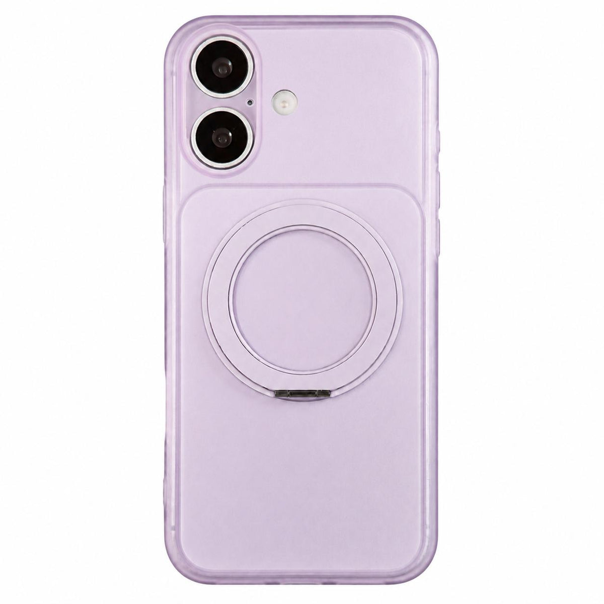For iPhone 17 Skin Feel Frosted Liquid Silicone 360 Rotating Holder Magnetic Phone Case - Purple - EDA009818803F