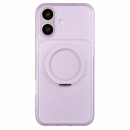 For iPhone 17 Skin Feel Frosted Liquid Silicone 360 Rotating Holder Magnetic Phone Case - Purple - EDA009818803F