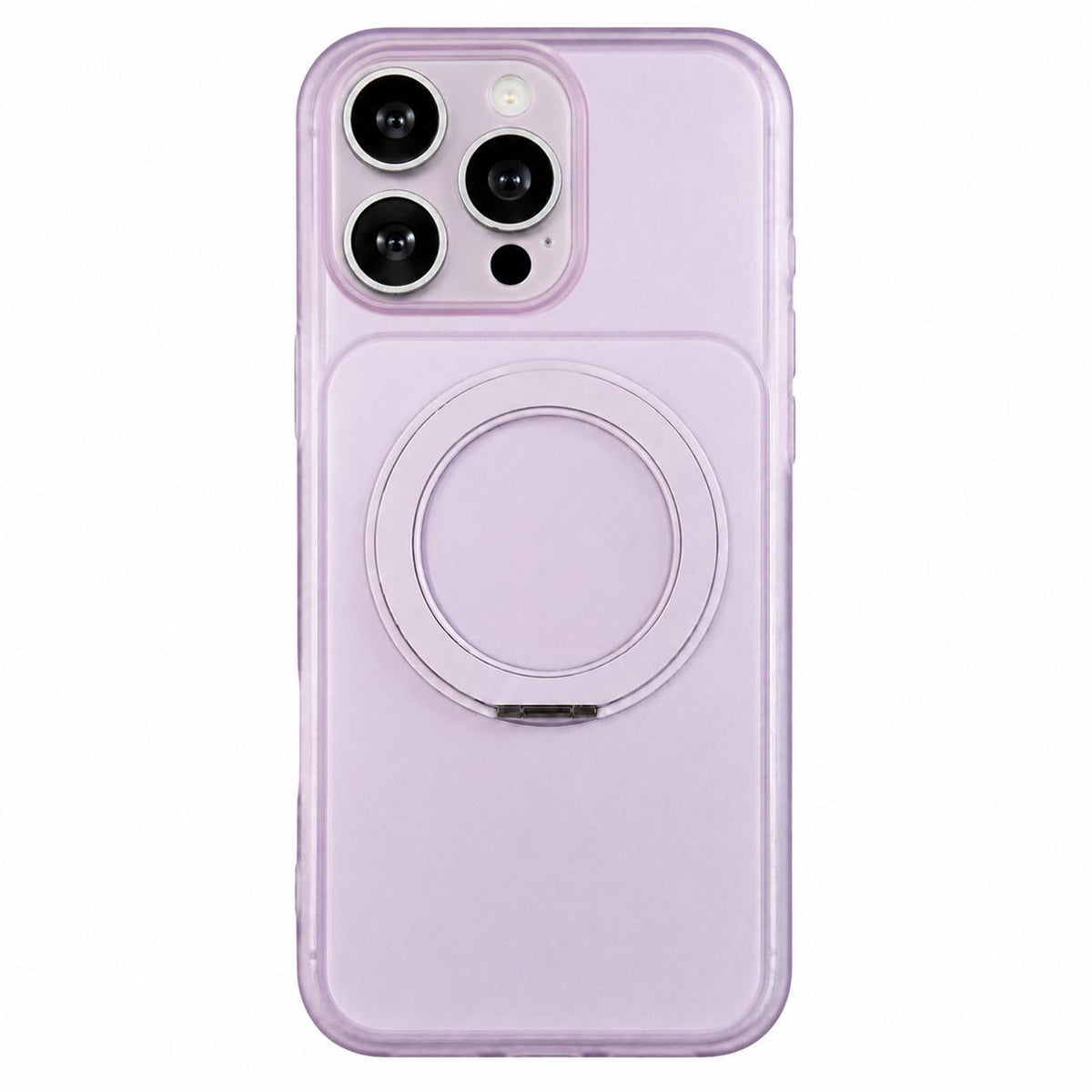 For iPhone 15 Pro Max Skin Feel Frosted Liquid Silicone 360 Rotating Holder Magnetic Phone Case - Purple - EDA009818807F