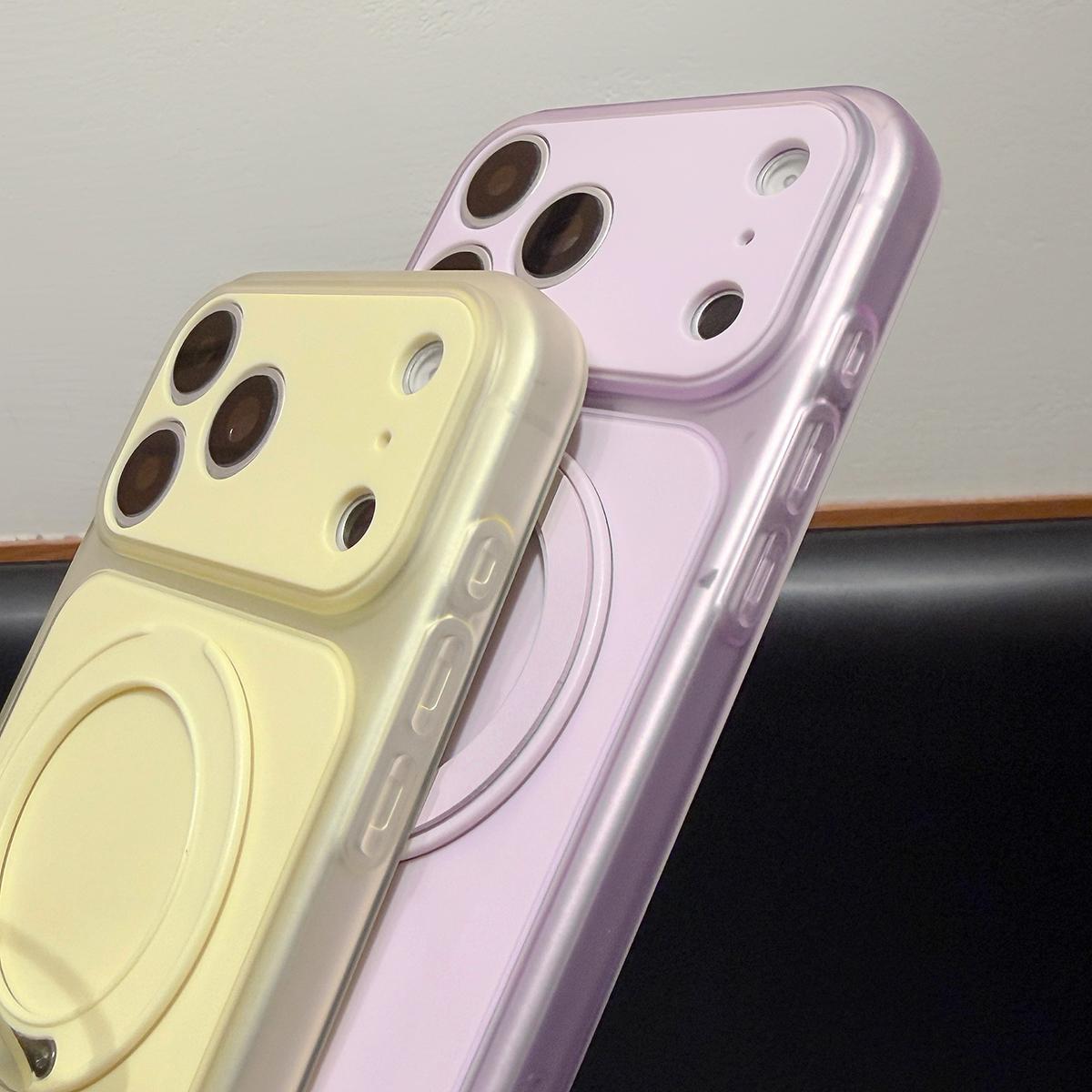 For iPhone 16 Pro Max Skin Feel Frosted Liquid Silicone 360 Rotating Holder Magnetic Phone Case - Gray - EDA009818804D