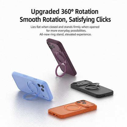 For iPhone 17 Pro Max Textured Non-slip Shockproof Magnetic Phone Case with Holder - Sky Blue - EDA009818901E