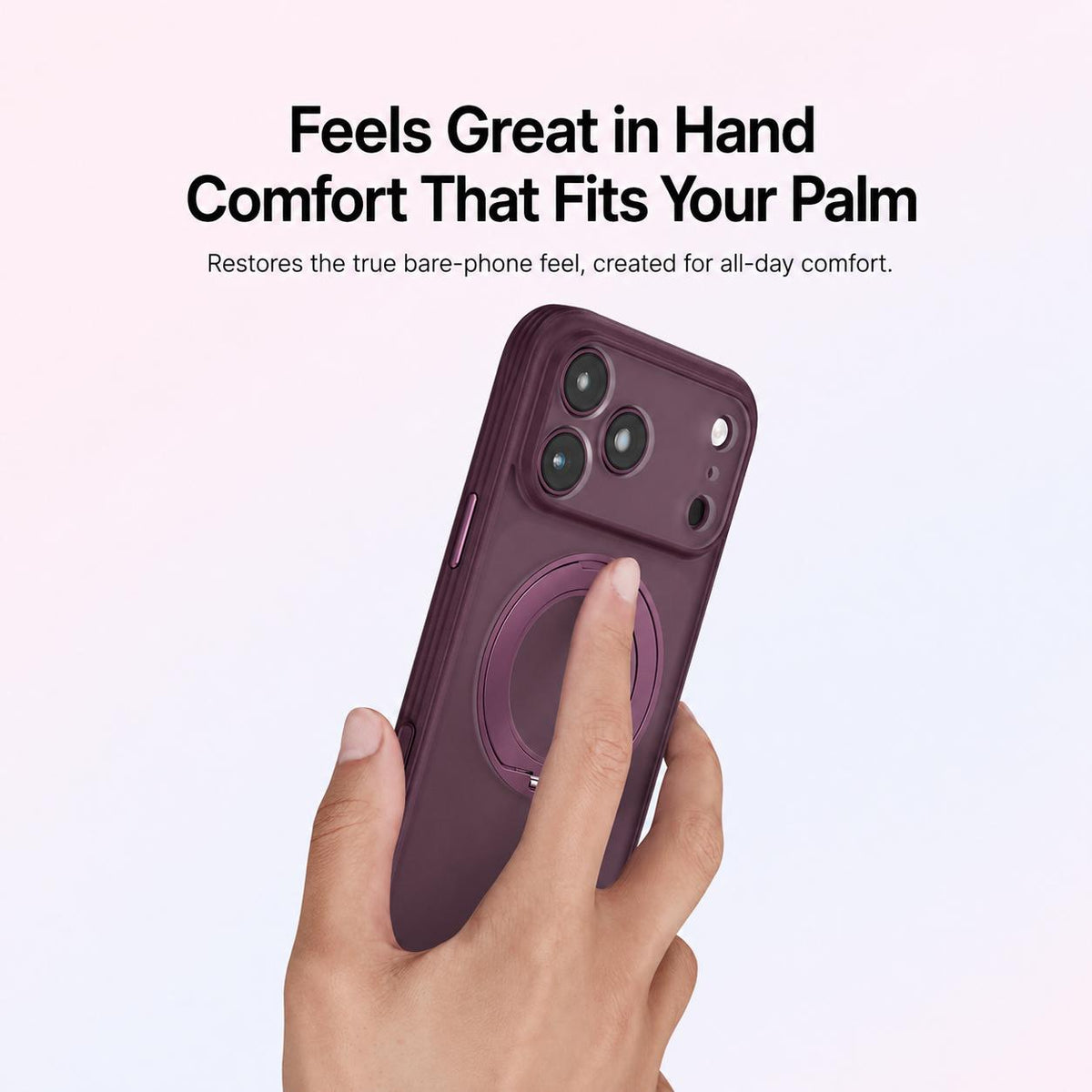 For iPhone 17 Pro Max Textured Non-slip Shockproof Magnetic Phone Case with Holder - Purple - EDA009818901F