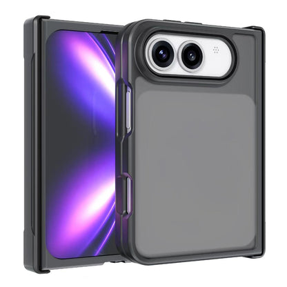 For iPhone Duo Armor Big Pore PC Hybrid TPU Phone Case - Frosted Black - EDA009819001A