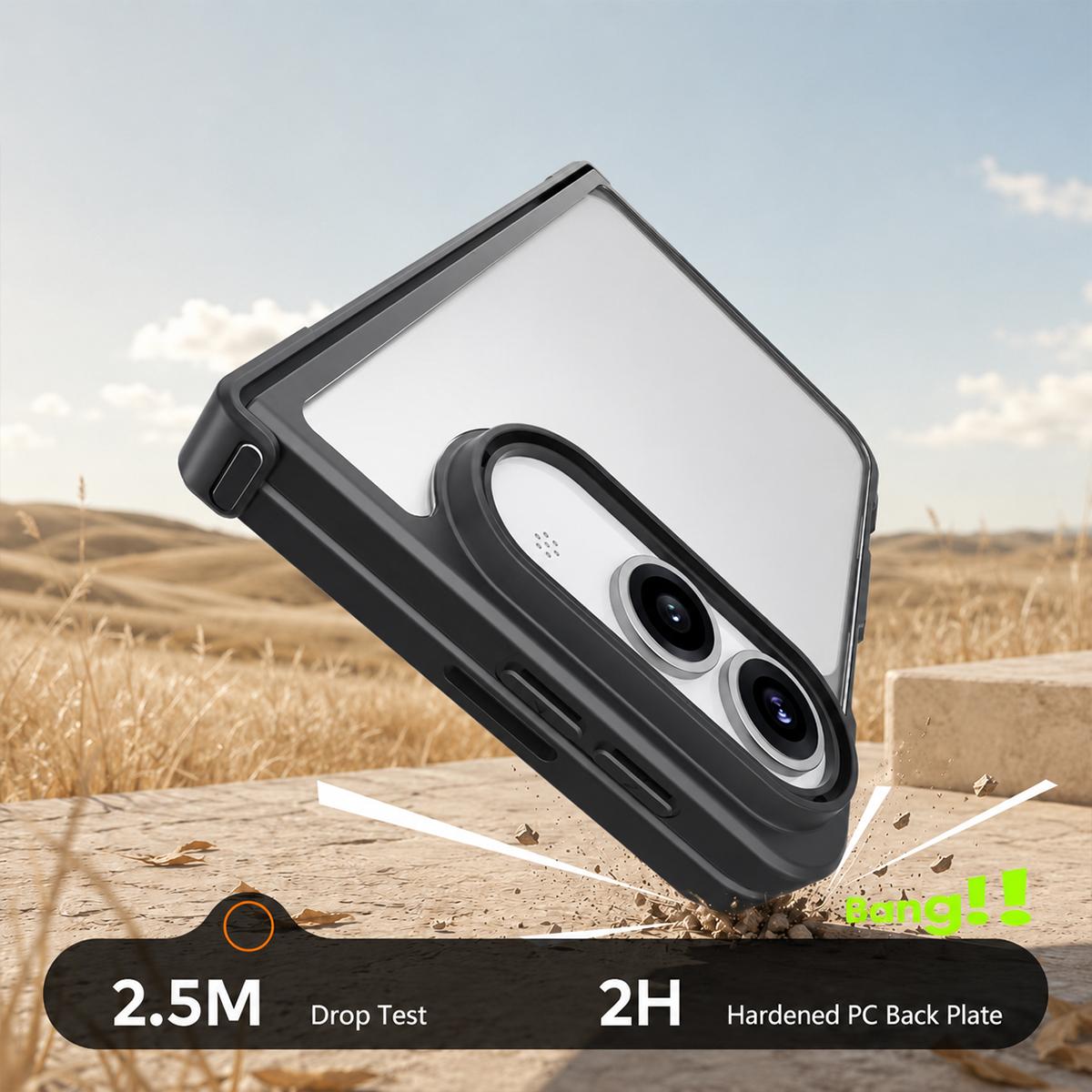 For iPhone Duo Armor MagSafe PC Hybrid TPU Phone Case - Frosted Black - EDA009819201A