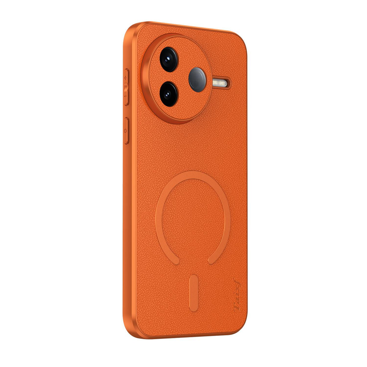For Redmi K80 Goatskin Vegan Leather Magnetic Phone Case - Orange - EDA009820001A