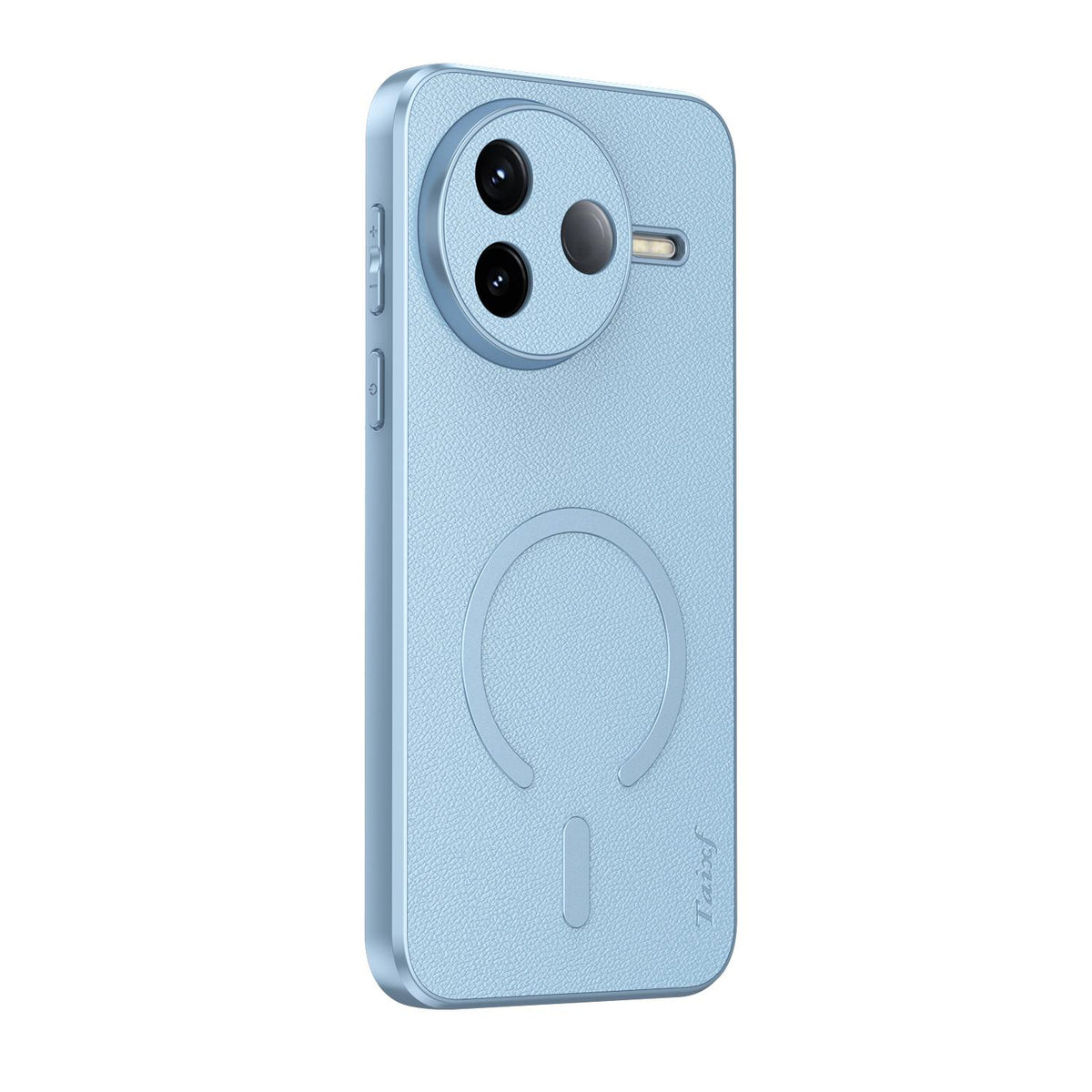 For Redmi K80 Goatskin Vegan Leather Magnetic Phone Case - Blue - EDA009820001C