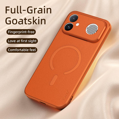 For Redmi K90 Ultra 5G Goatskin Vegan Leather Magnetic Phone Case(Black)