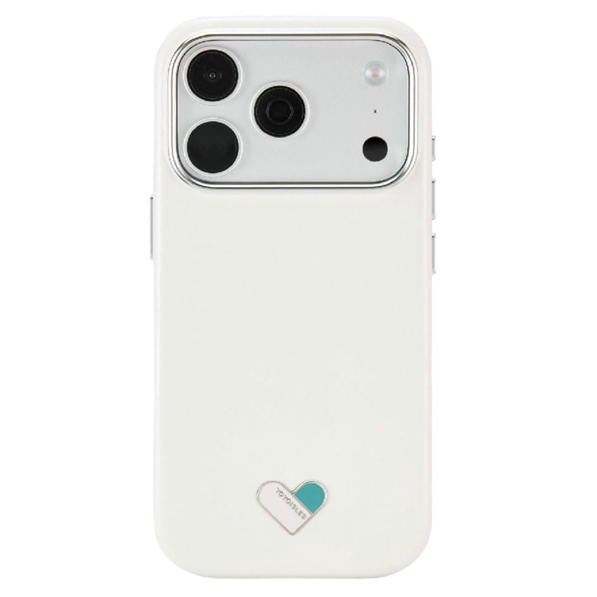 For iPhone 17 Pro Max YOYOISLES Heart Island Series Electroplated PC Hybrid PU Phone Case - White - EDA009820901A