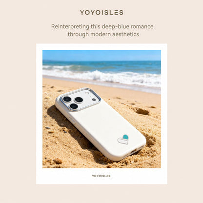 For iPhone 17 Pro Max YOYOISLES Heart Island Series Electroplated PC Hybrid PU Phone Case - White - EDA009820901A