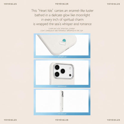 For iPhone 17 Pro Max YOYOISLES Heart Island Series Electroplated PC Hybrid PU Phone Case - White - EDA009820901A
