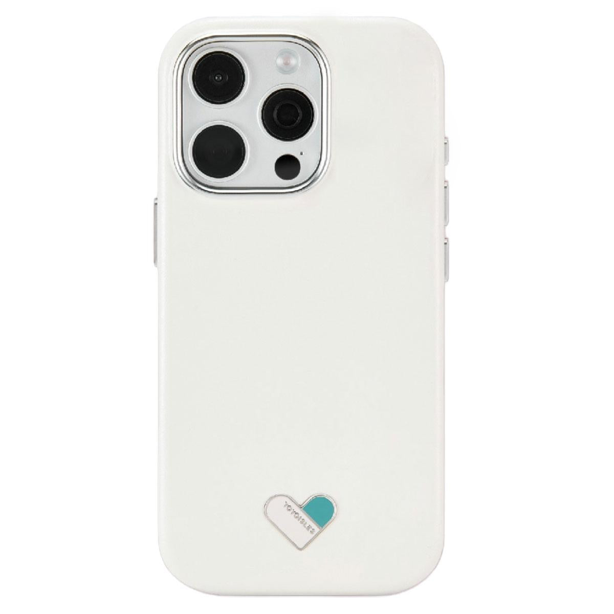 For iPhone 16 Pro YOYOISLES Heart Island Series Electroplated PC Hybrid PU Phone Case - White - EDA009821002A