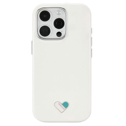 For iPhone 16 Pro YOYOISLES Heart Island Series Electroplated PC Hybrid PU Phone Case - White - EDA009821002A
