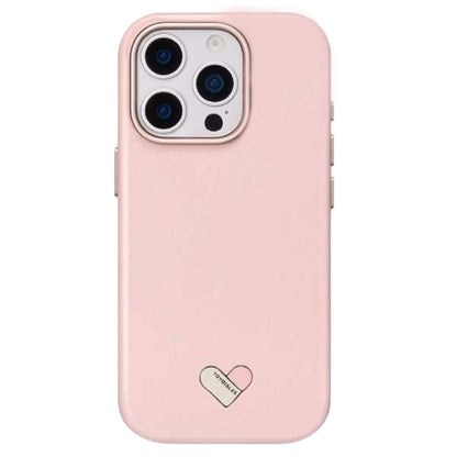 For iPhone 16 Pro YOYOISLES Heart Island Series Electroplated PC Hybrid PU Phone Case - Pink - EDA009821002B