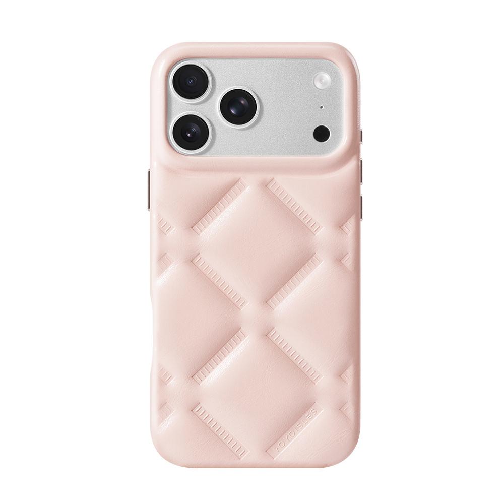 For iPhone 17 Pro YOYOISLES Cloud Series Vegan Leather Phone Case - Pink - EDA009821202C