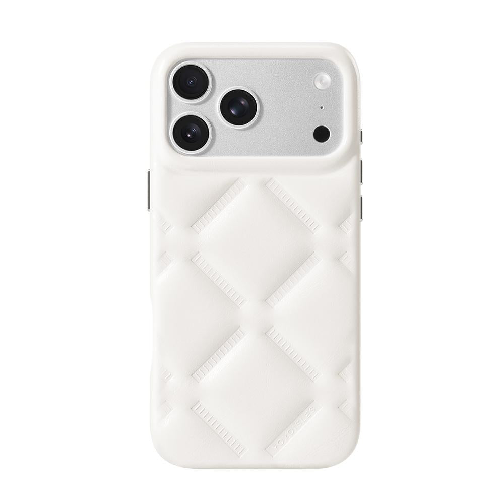 For iPhone 17 Pro YOYOISLES Cloud Series Vegan Leather Phone Case - White - EDA009821202D