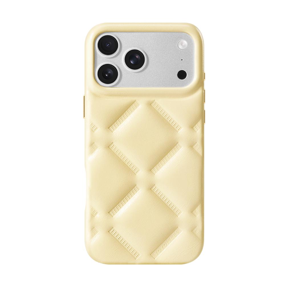For iPhone 17 Pro YOYOISLES Cloud Series Vegan Leather Phone Case - Yellow - EDA009821202E