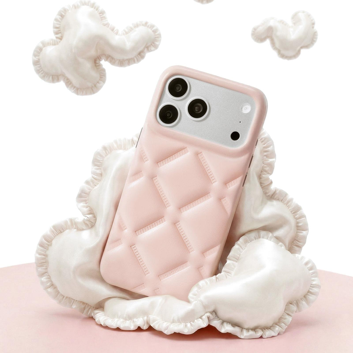 For iPhone 17 Pro YOYOISLES Cloud Series Vegan Leather Phone Case - Blue - EDA009821202A