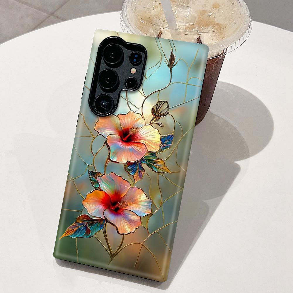 For Galaxy S26+ 5G Colorful Romantic Art Floral Phone Case - Hibiscus - EDA009822201A
