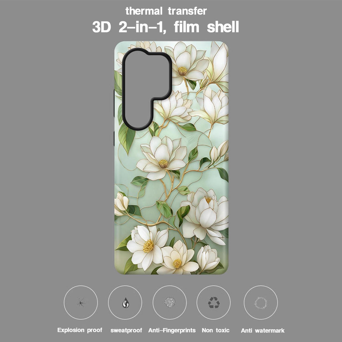 For Galaxy S26+ 5G Colorful Romantic Art Floral Phone Case - Pear Blossom - EDA009822201B