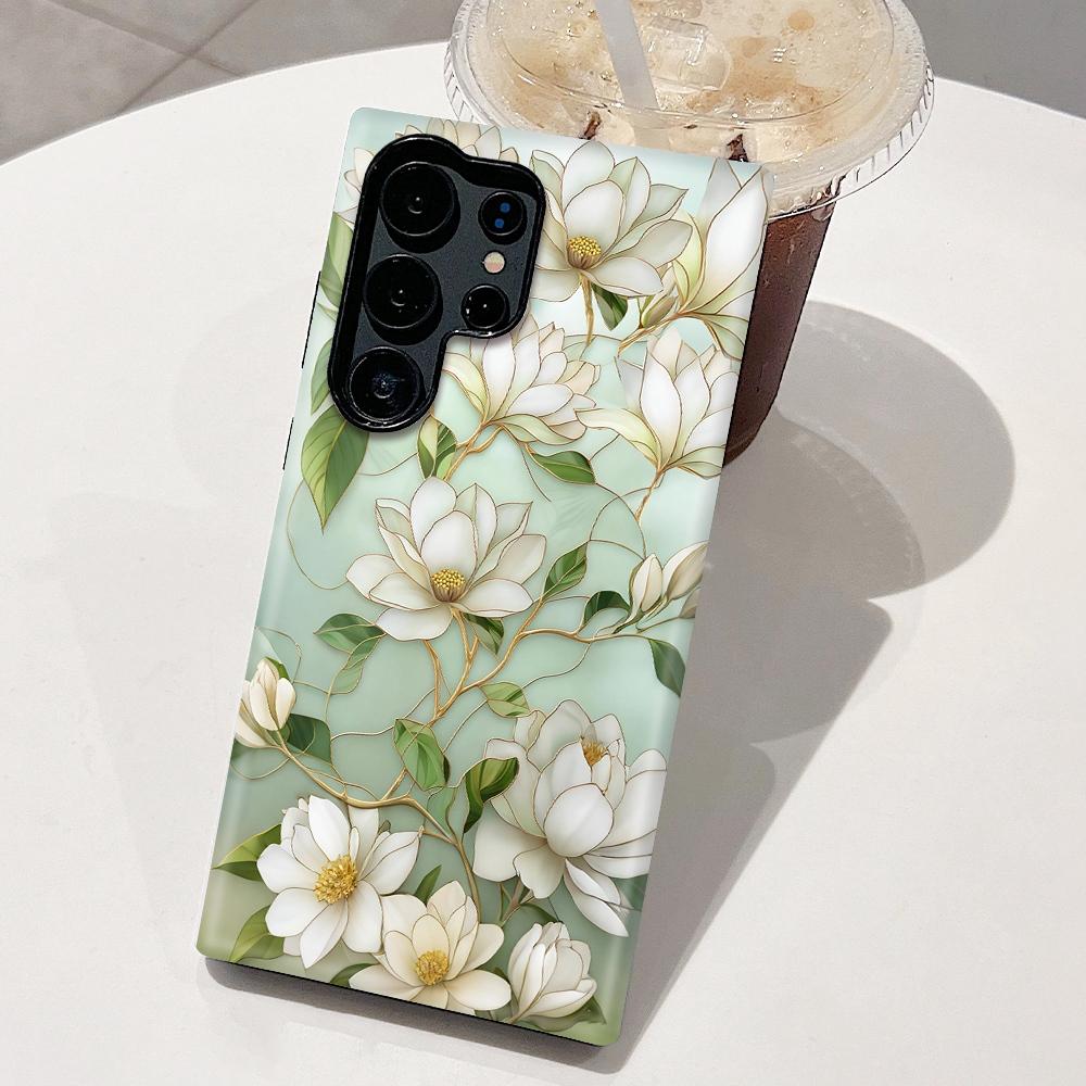 For Galaxy S26+ 5G Colorful Romantic Art Floral Phone Case - Pear Blossom - EDA009822201B
