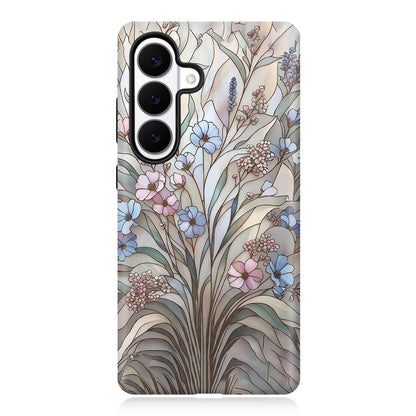 For Galaxy S26+ 5G Colorful Romantic Art Floral Phone Case - Purple Flowers Grass - EDA009822201D