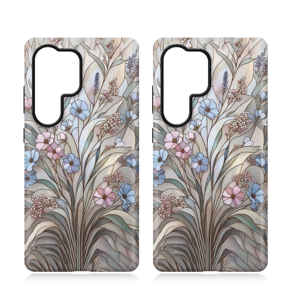 For Galaxy S26+ 5G Colorful Romantic Art Floral Phone Case - Purple Flowers Grass - EDA009822201D
