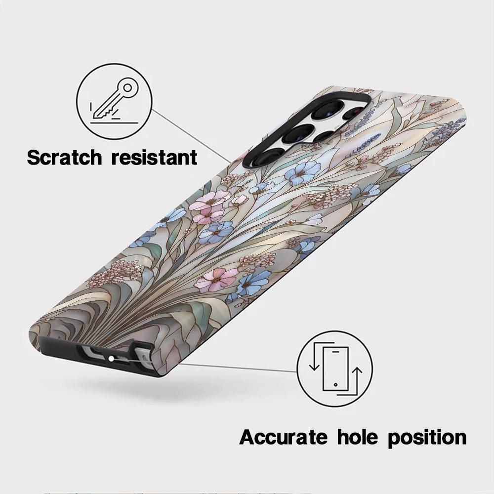 For Galaxy S26+ 5G Colorful Romantic Art Floral Phone Case - Purple Flowers Grass - EDA009822201D