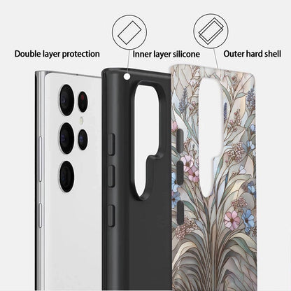 For Galaxy S26+ 5G Colorful Romantic Art Floral Phone Case - Purple Flowers Grass - EDA009822201D