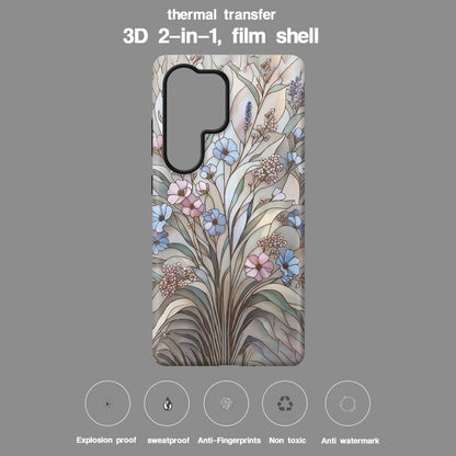 For Galaxy S26+ 5G Colorful Romantic Art Floral Phone Case - Purple Flowers Grass - EDA009822201D