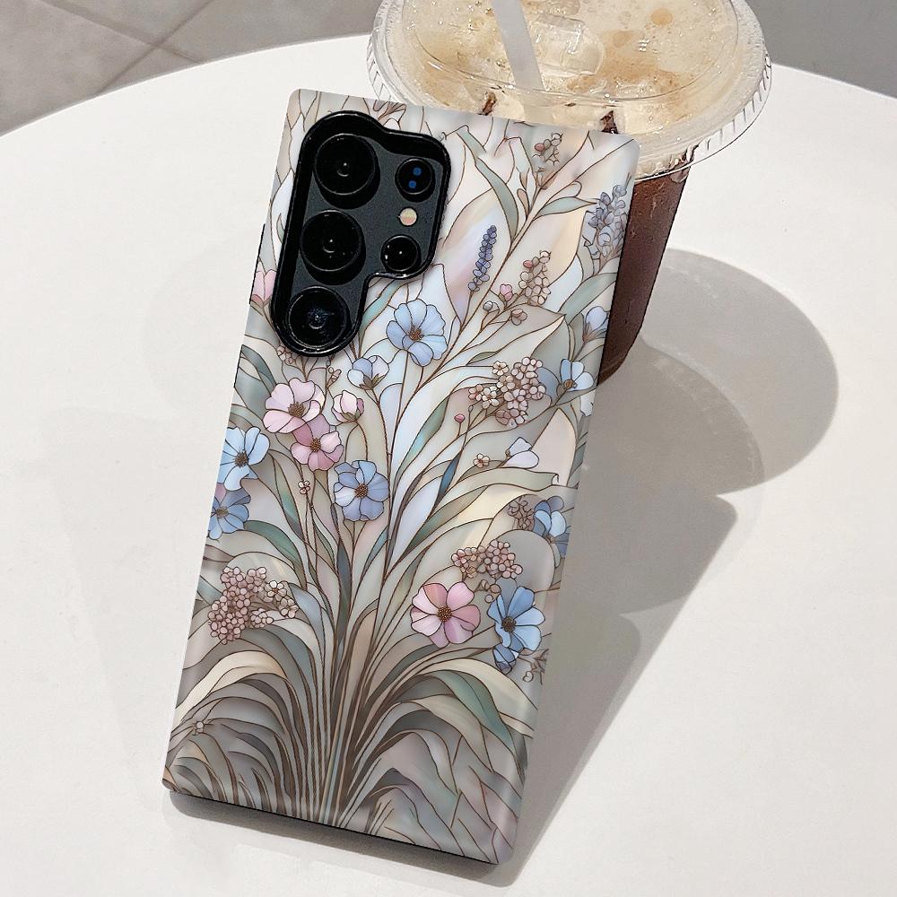 For Galaxy S26+ 5G Colorful Romantic Art Floral Phone Case - Purple Flowers Grass - EDA009822201D