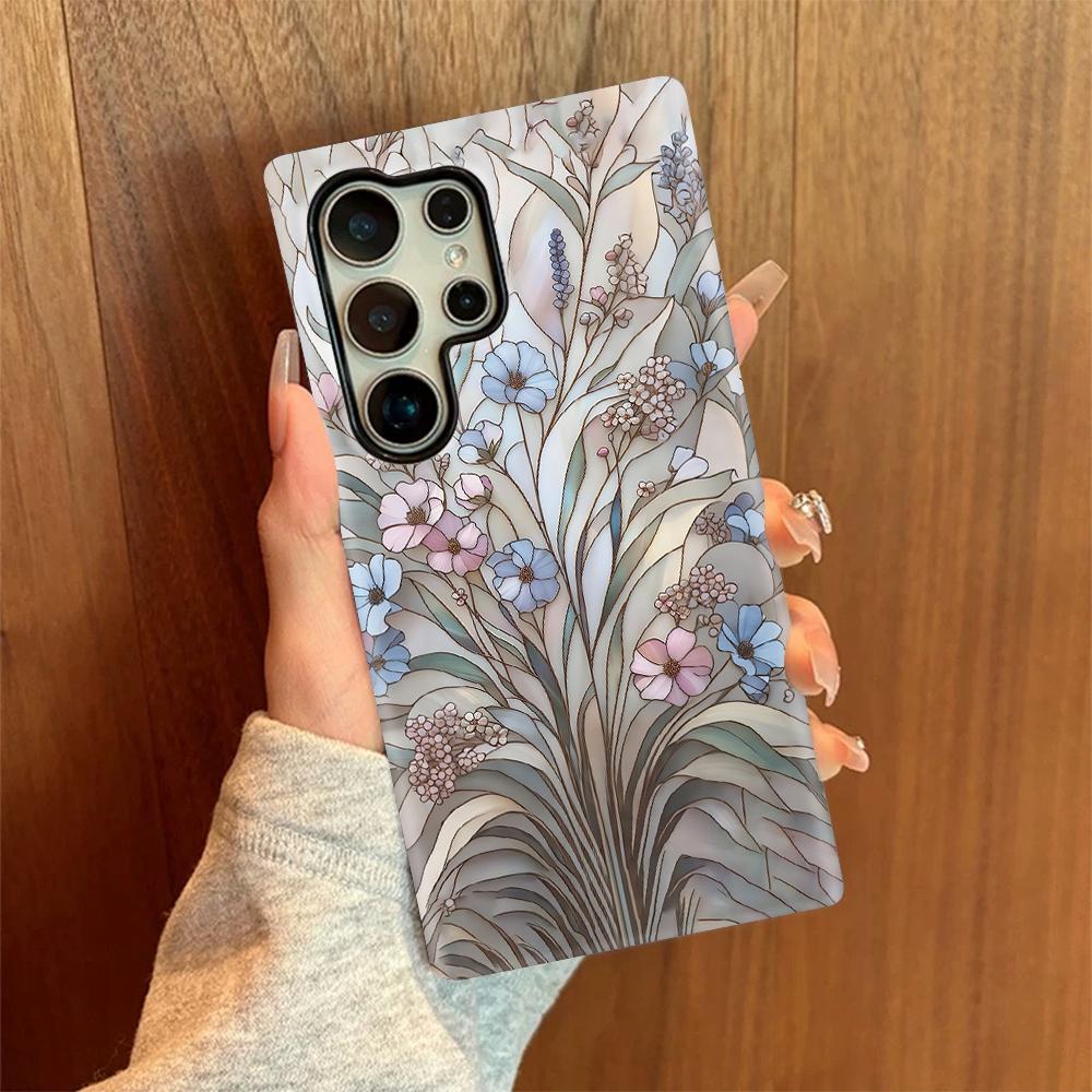 For Galaxy S26+ 5G Colorful Romantic Art Floral Phone Case - Purple Flowers Grass - EDA009822201D