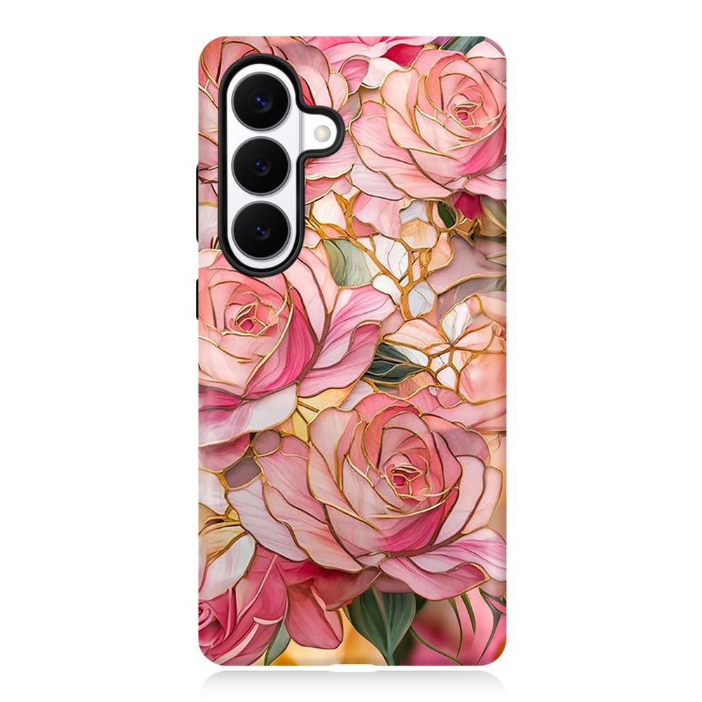 For Galaxy S26+ 5G Colorful Romantic Art Floral Phone Case - Pink Rose - EDA009822201F