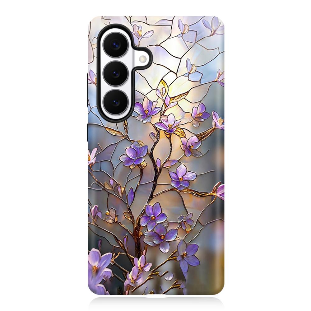 For Galaxy S26+ 5G Colorful Romantic Art Floral Phone Case - Purple Flower Branches - EDA009822201G
