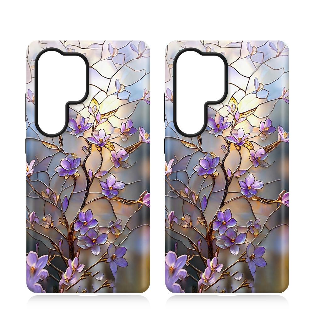 For Galaxy S26+ 5G Colorful Romantic Art Floral Phone Case - Purple Flower Branches - EDA009822201G