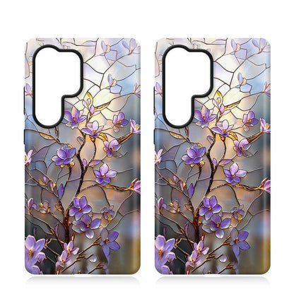 For Galaxy S26+ 5G Colorful Romantic Art Floral Phone Case - Purple Flower Branches - EDA009822201G