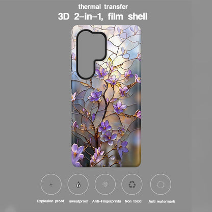 For Galaxy S26+ 5G Colorful Romantic Art Floral Phone Case - Purple Flower Branches - EDA009822201G