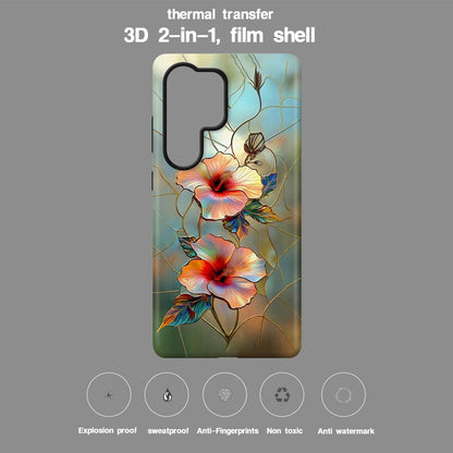 For Galaxy S23 5G Colorful Romantic Art Floral Phone Case - Hibiscus - EDA009822211A