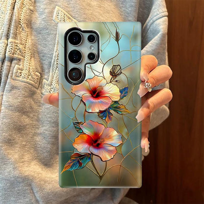 For Galaxy S23 5G Colorful Romantic Art Floral Phone Case - Hibiscus - EDA009822211A