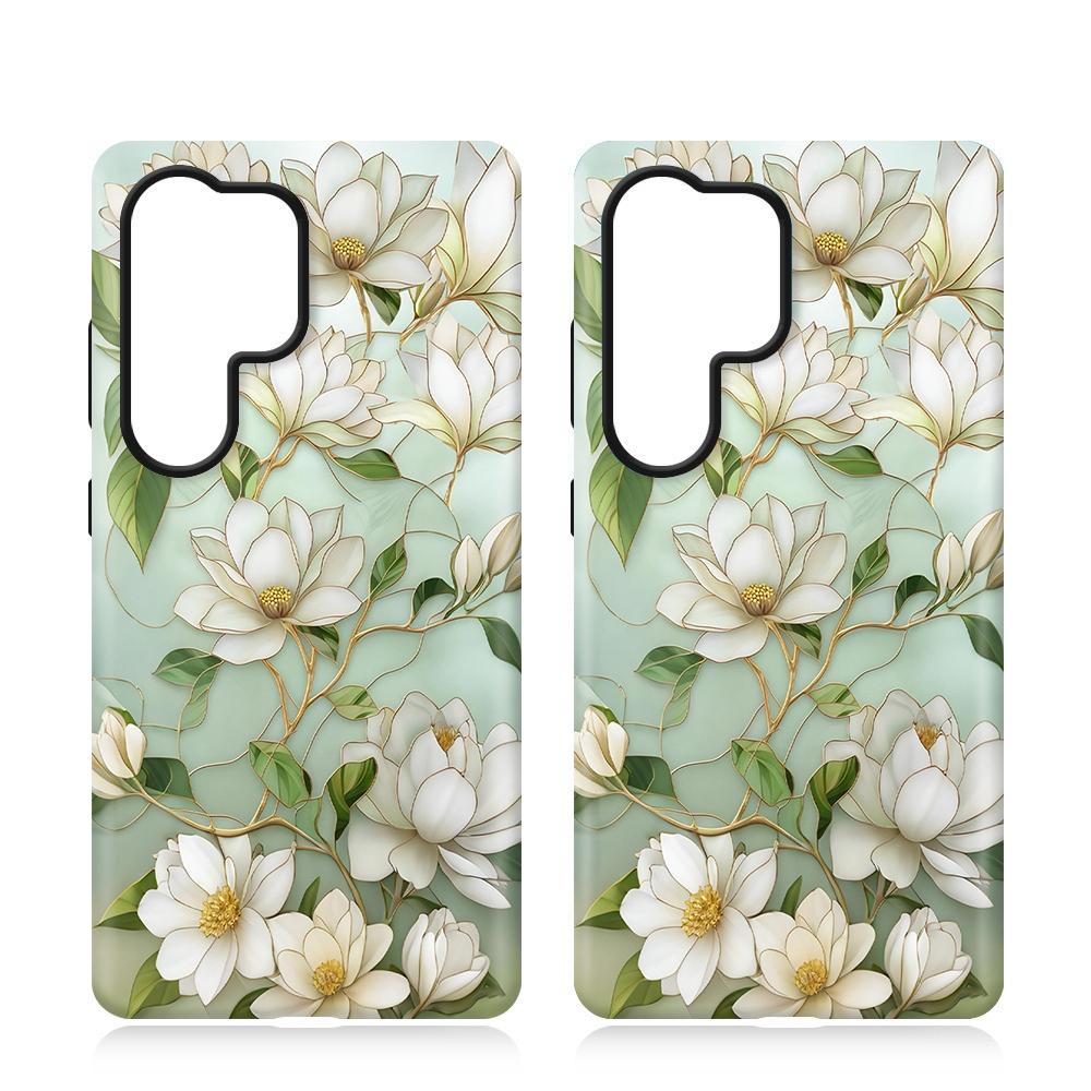 For Galaxy S23 5G Colorful Romantic Art Floral Phone Case - Pear Blossom - EDA009822211B