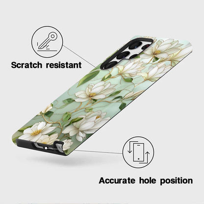 For Galaxy S23 5G Colorful Romantic Art Floral Phone Case - Pear Blossom - EDA009822211B