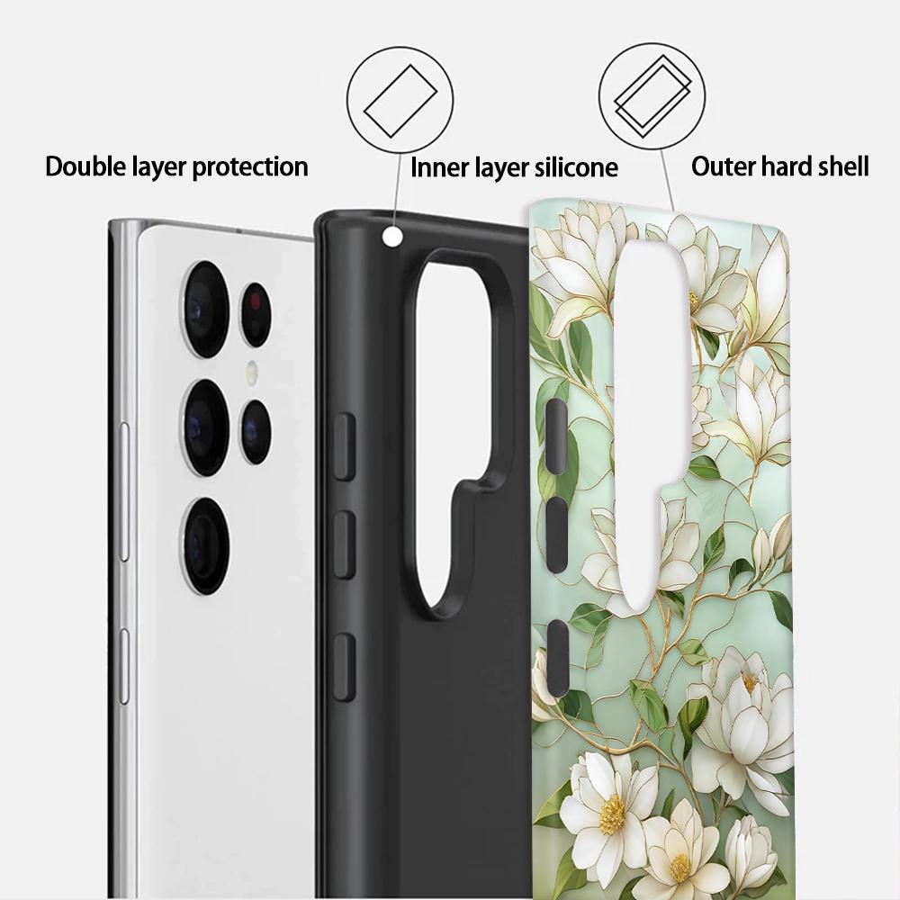 For Galaxy S23 5G Colorful Romantic Art Floral Phone Case - Pear Blossom - EDA009822211B