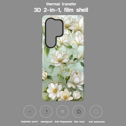 For Galaxy S23 5G Colorful Romantic Art Floral Phone Case - Pear Blossom - EDA009822211B