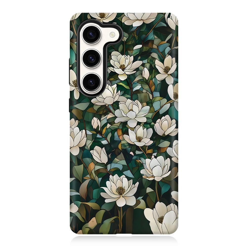 For Galaxy S23 5G Colorful Romantic Art Floral Phone Case - Jasmine Blooms - EDA009822211C