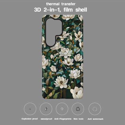 For Galaxy S23 5G Colorful Romantic Art Floral Phone Case - Jasmine Blooms - EDA009822211C