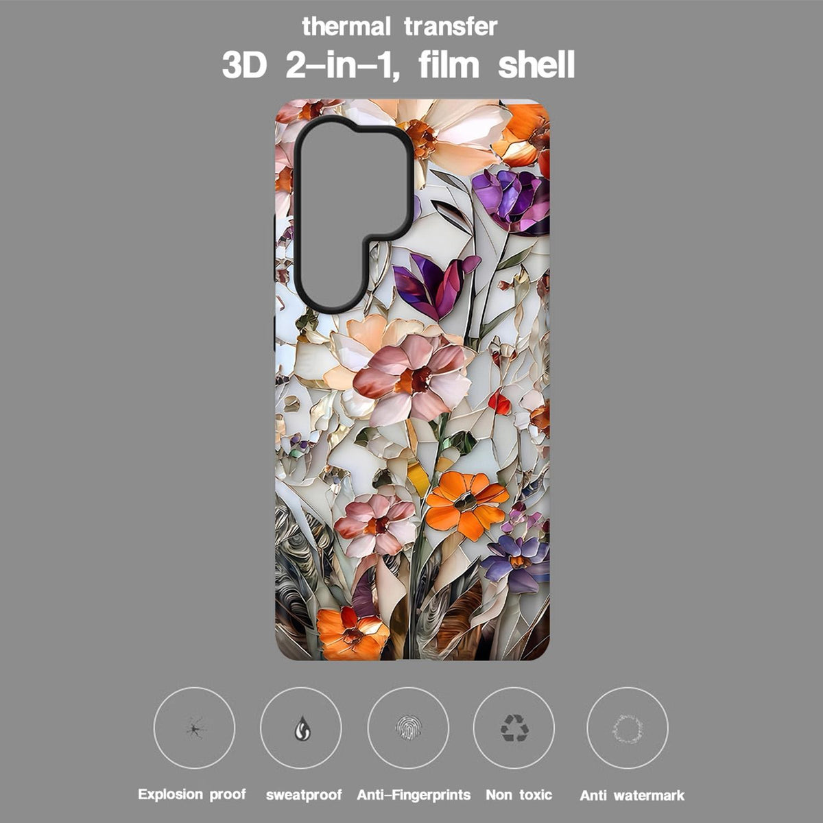 For Galaxy S23 5G Colorful Romantic Art Floral Phone Case - Colorful Flowers - EDA009822211E