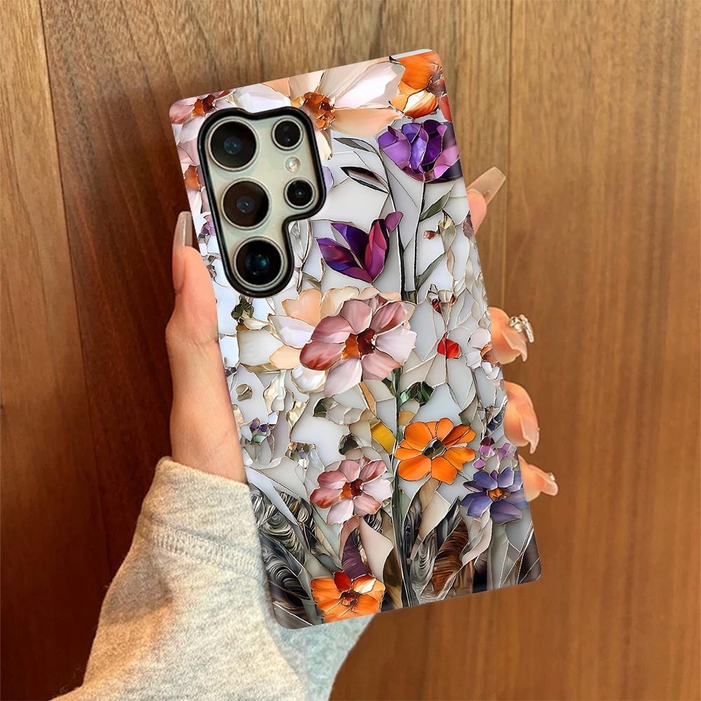 For Galaxy S22 Ultra 5G Colorful Romantic Art Floral Phone Case - Colorful Flowers - EDA009822215E