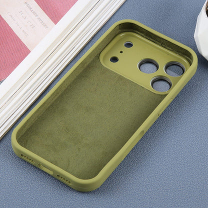 For iPhone 17 Pro Max Large Window Magnetic Holder Liquid Silicone Phone Case - Green - EDA009822501G