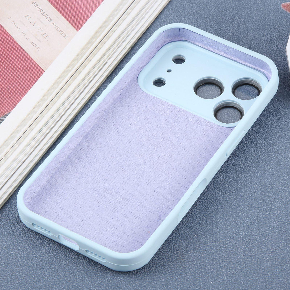 For iPhone 17 Pro Large Window Magnetic Holder Liquid Silicone Phone Case - Blue - EDA009822502I