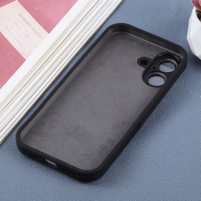 For iPhone 17 Large Window Magnetic Holder Liquid Silicone Phone Case - Black - EDA009822503A